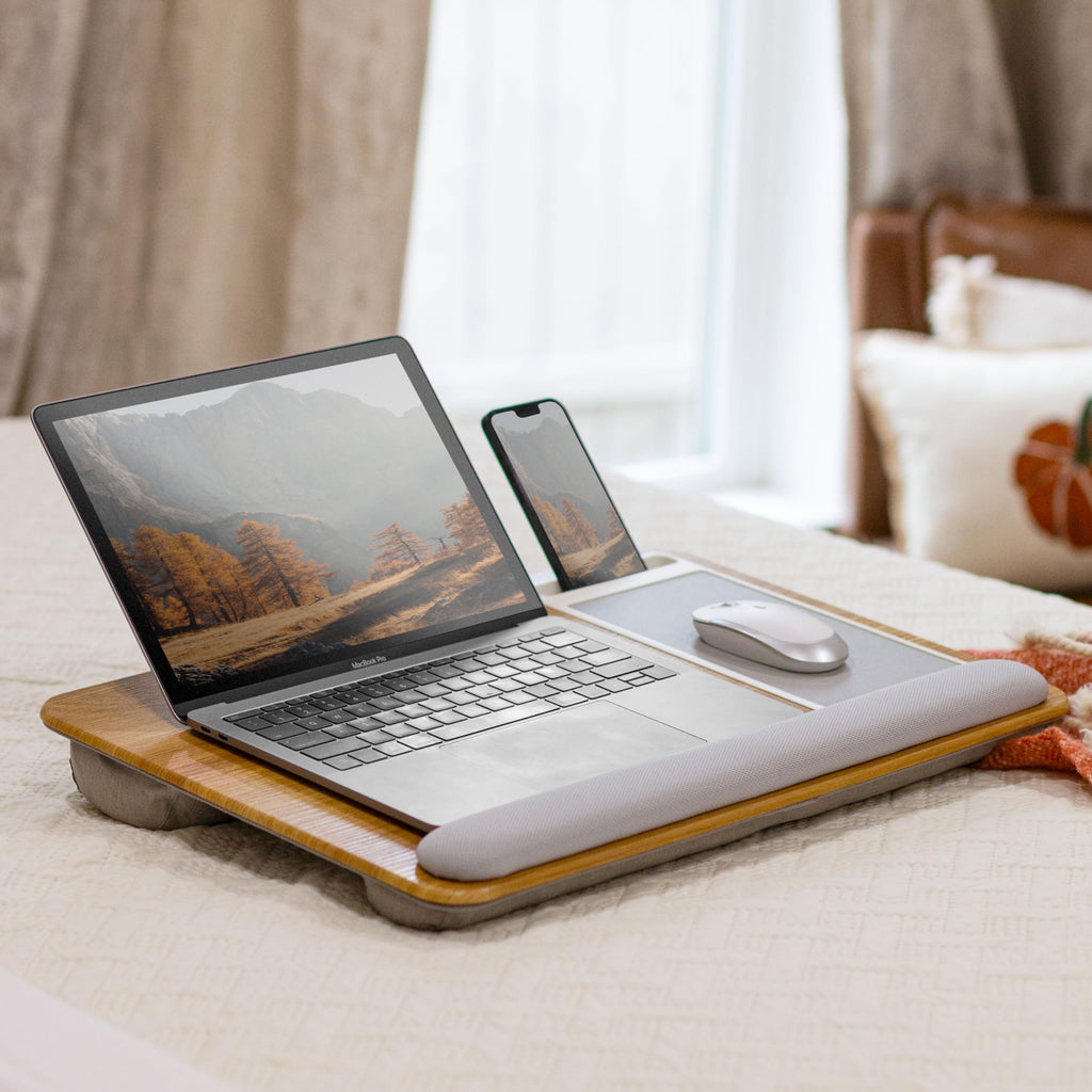 LAPGEAR Home Office Lap Desk – Black Carbon, Fits 15.6” Laptops