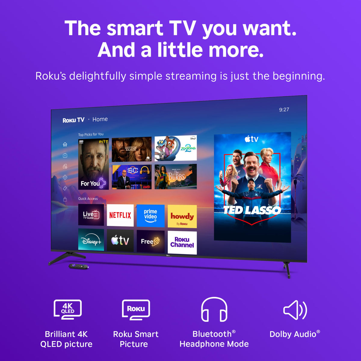 Roku 50-Inch 4K QLED Smart TV with Voice Remote 2026