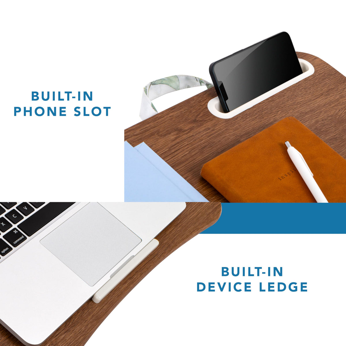 Designer Lap Desk – Fits 15.6” Laptop w/. Phone Holder
