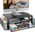 Desk Organizer and Accessories, 2-Tier Computer Monitor Stand Black