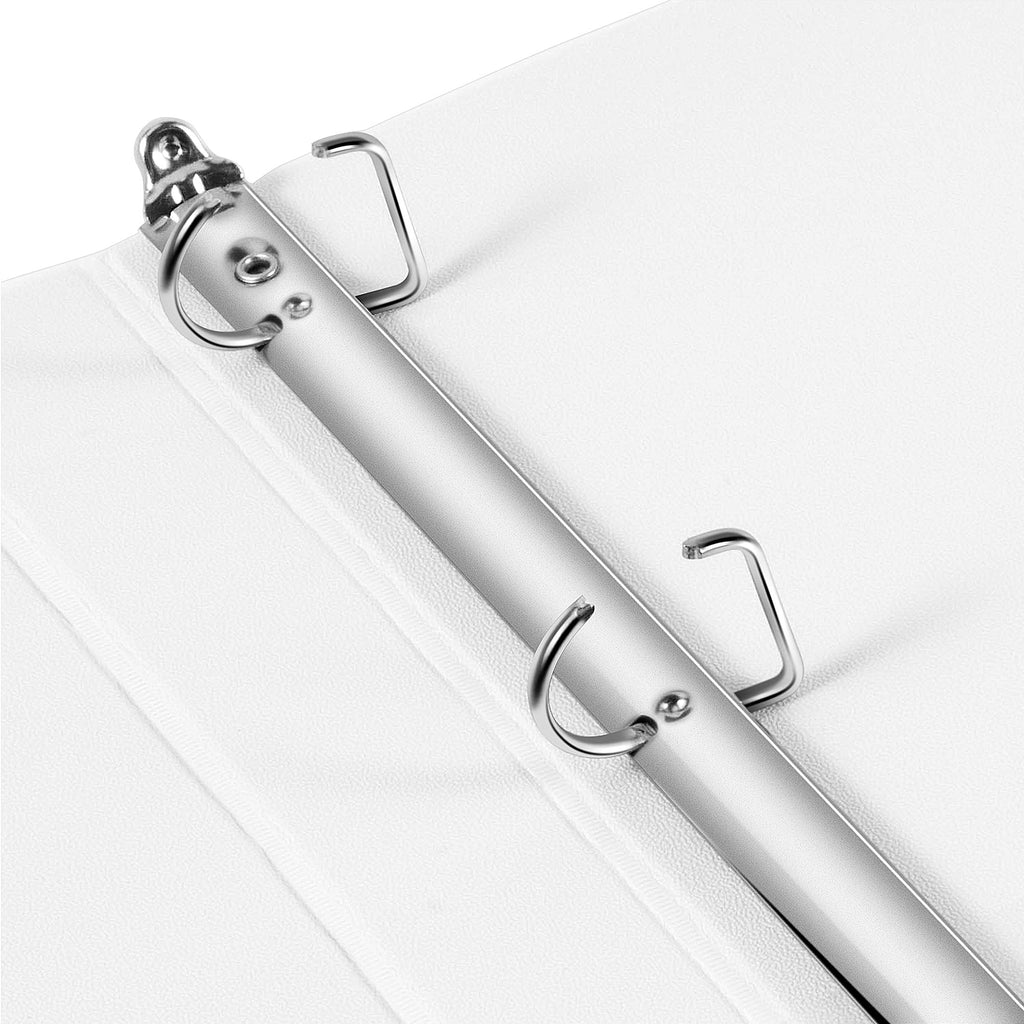 Amazon Basics 3 Ring Binders, 2 Inch, D-Ring Organizer for School, Home Office, White, 4 Pack