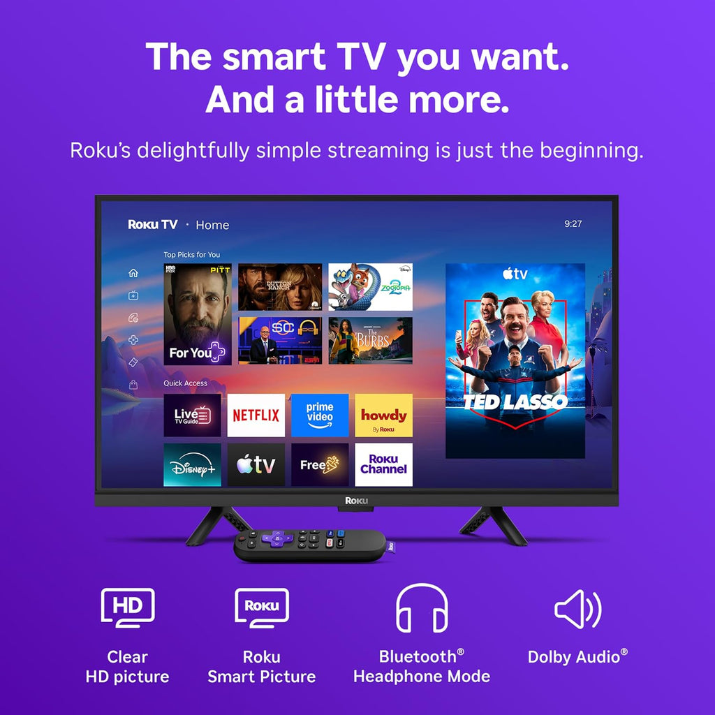Roku 24-Inch 720p HD Smart TV with Voice Remote 2026