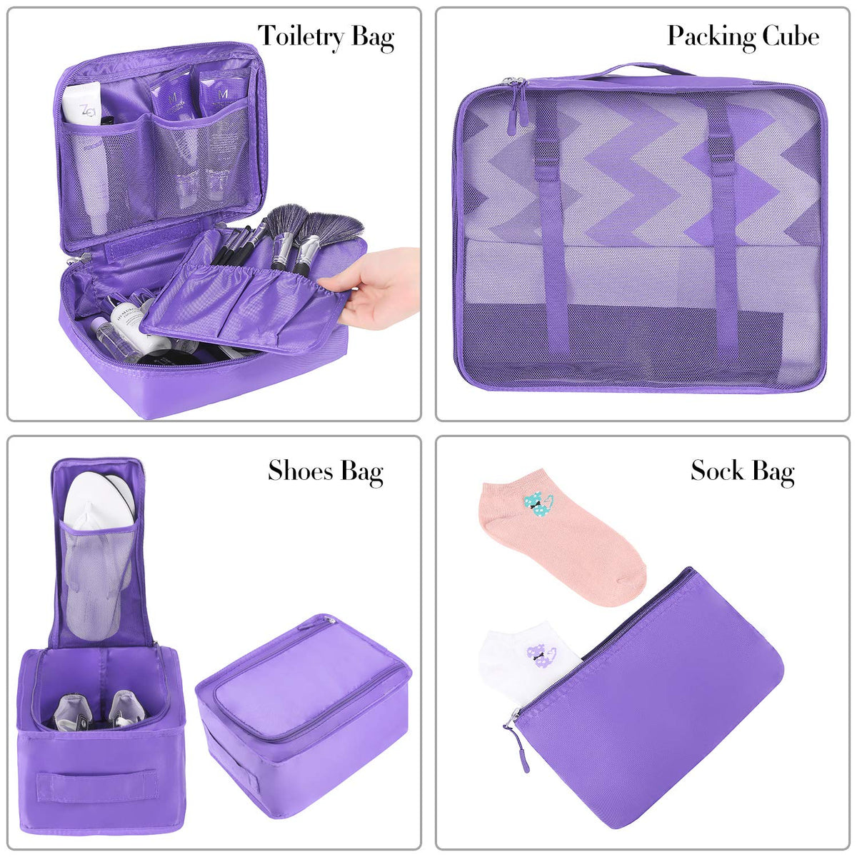 8 Set Packing Cubes Luggage Packing Organizers