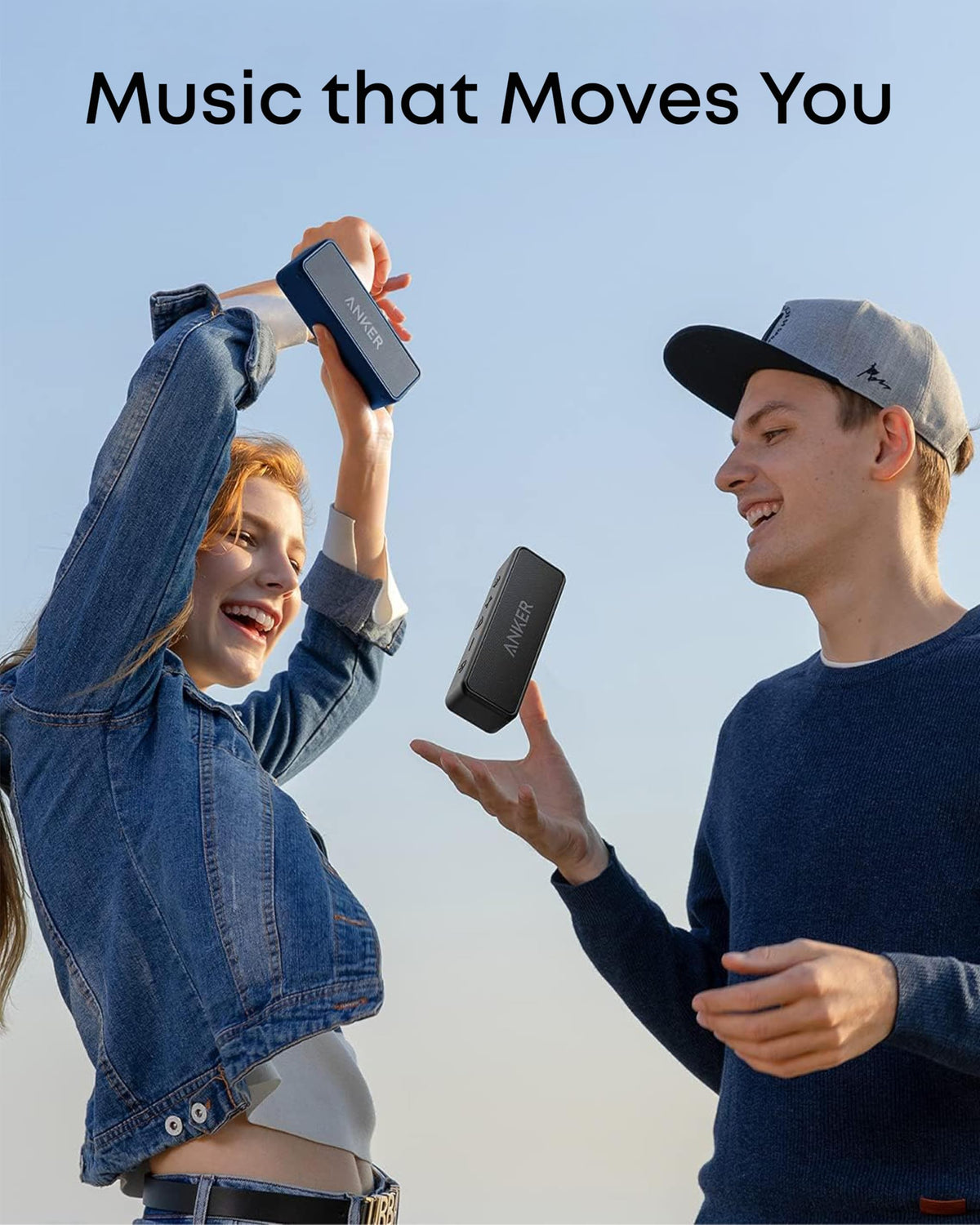 Anker soundcore 2 Portable Bluetooth Speaker, Stereo Sound, IPX7