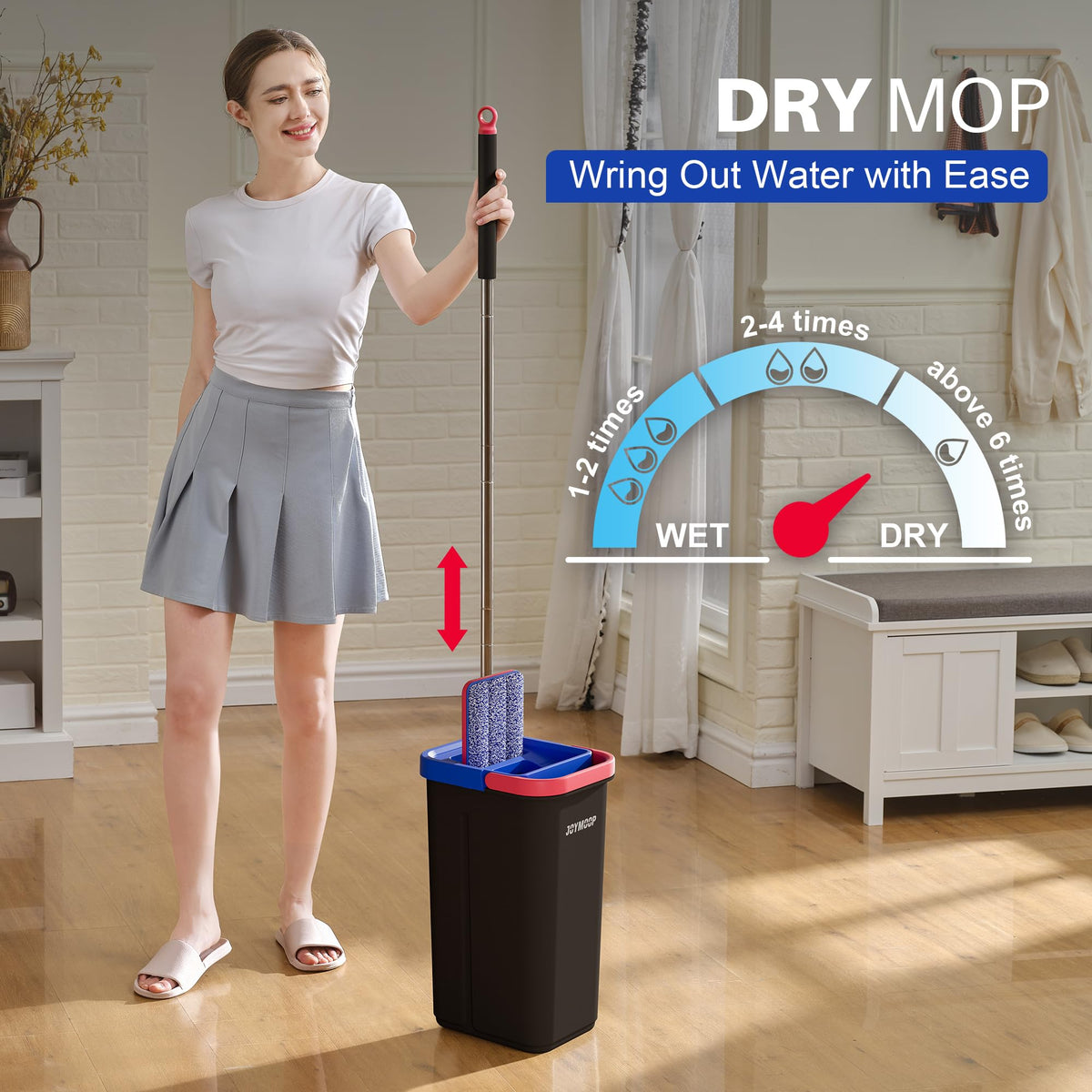 White Flat Mop and Bucket Set