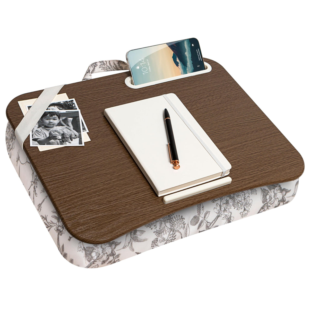 Designer Lap Desk – Fits 15.6” Laptop w/. Phone Holder