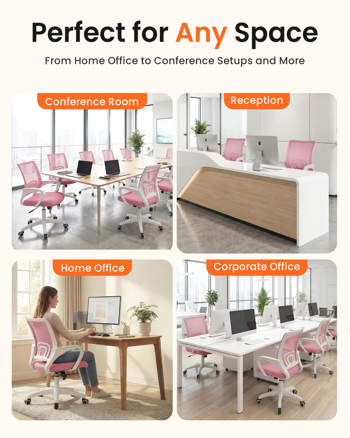 Office Computer Chair Ergonomic Mid-Back Mesh Desk