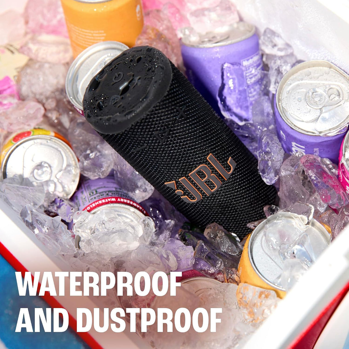 JBL Grip Portable Bluetooth Speaker, Waterproof, Ambient Light - White