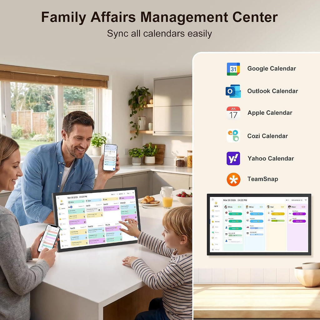 Digital Calendar – 27 Inch Wall Calendar Interactive Touchscreen Display