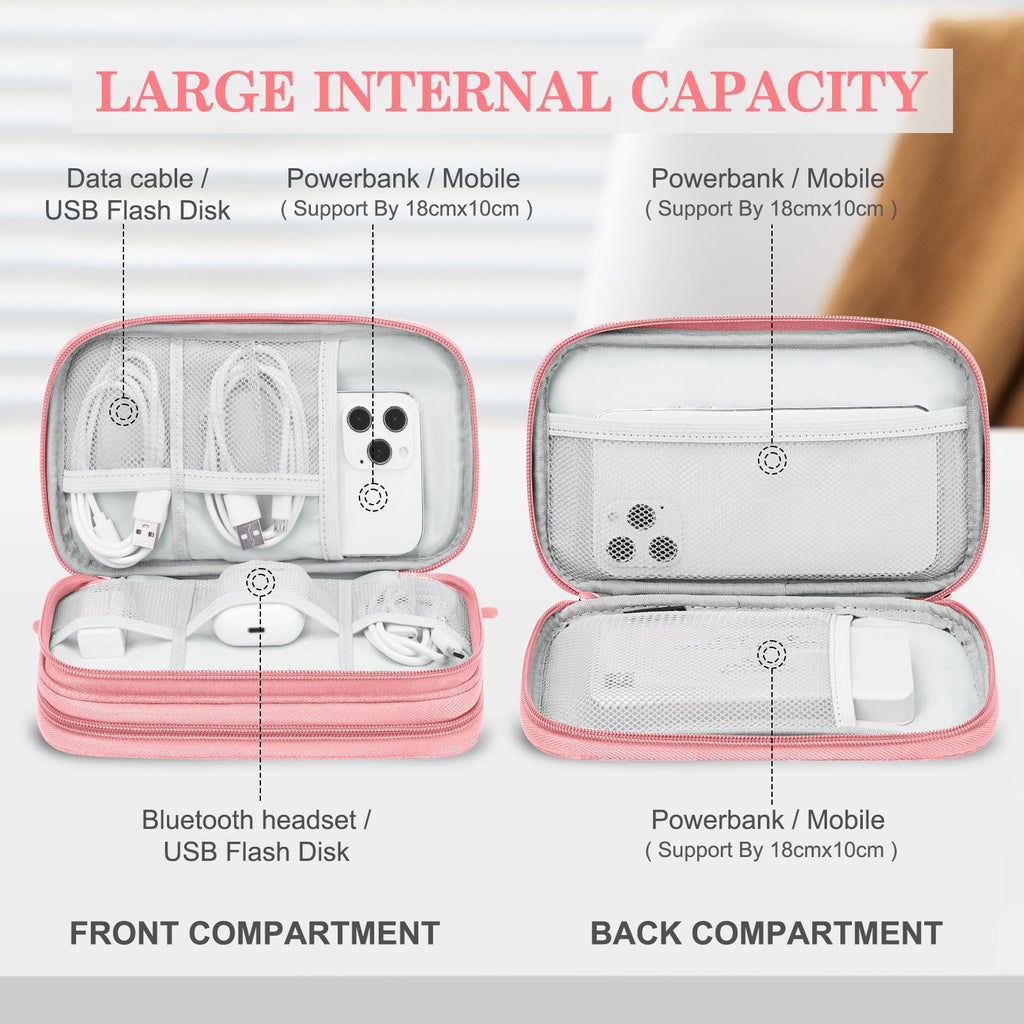 Electronic Organizer, Travel Tech Pouch Bag, Extra Large, Black | Water Resistant