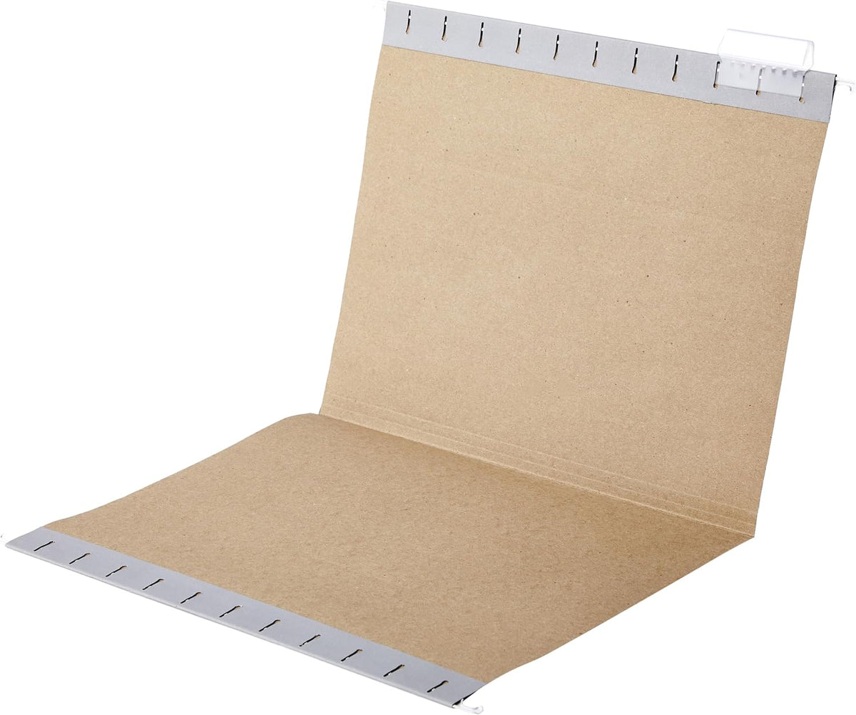 Amazon Basics Hanging File Folders with Adjustable Tabs, Sturdy Expandable Document Organizer, Letter Size 8.5x11 inch, Green, 25-Pack