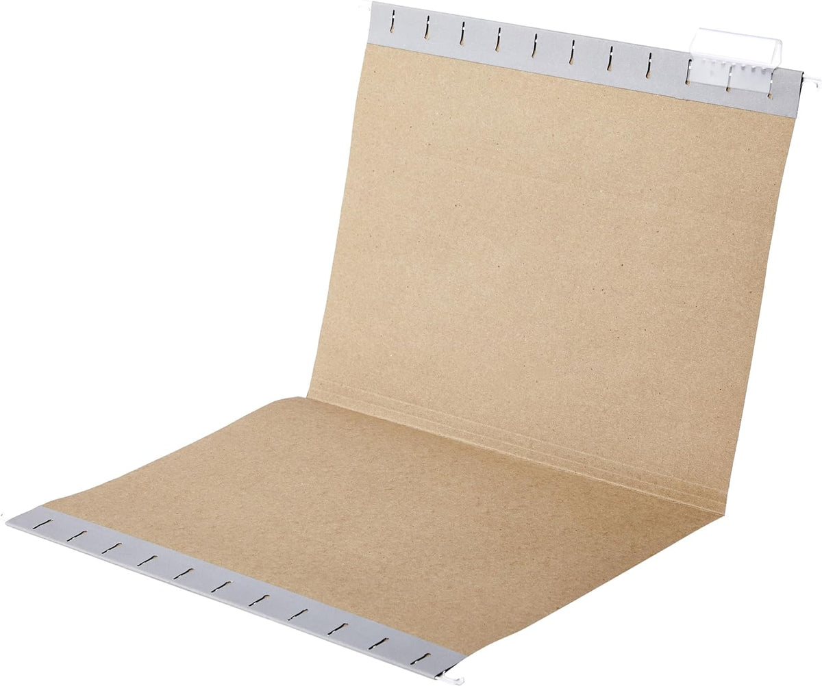 Amazon Basics Hanging File Folders with Adjustable Tabs, Sturdy Expandable Document Organizer, Letter Size 8.5x11 inch, Green, 25-Pack
