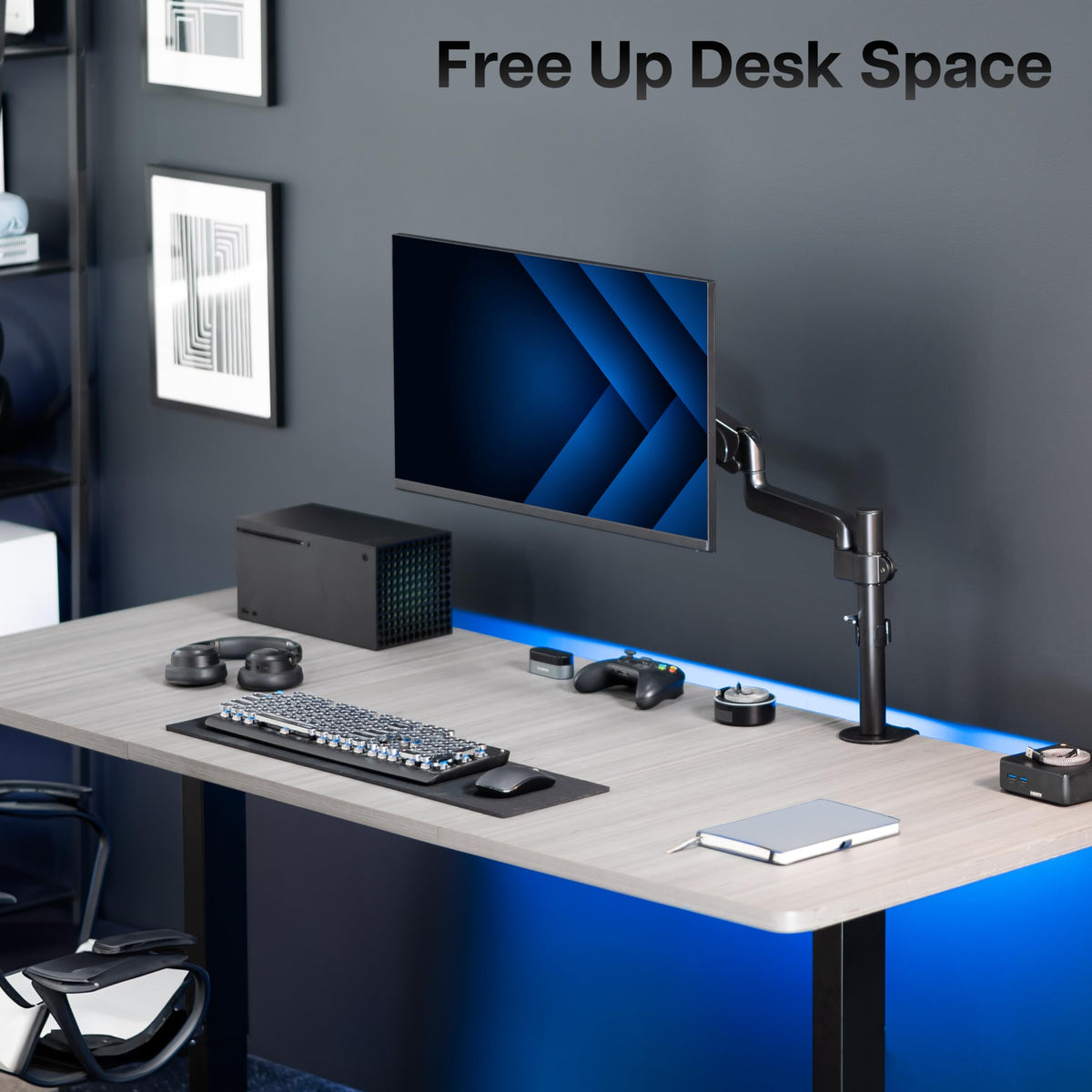 Triple Pneumatic Monitor Mount for 3 Screens up to 32 inches,