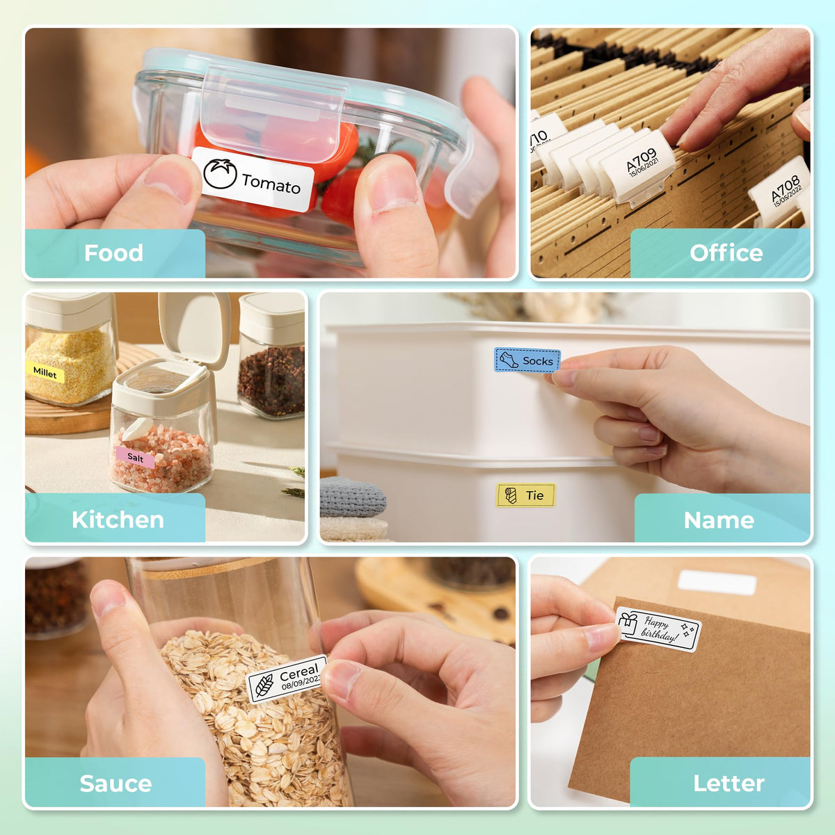 Nelko P21 Label Maker Machine with Tape, Bluetooth Label Printer, White