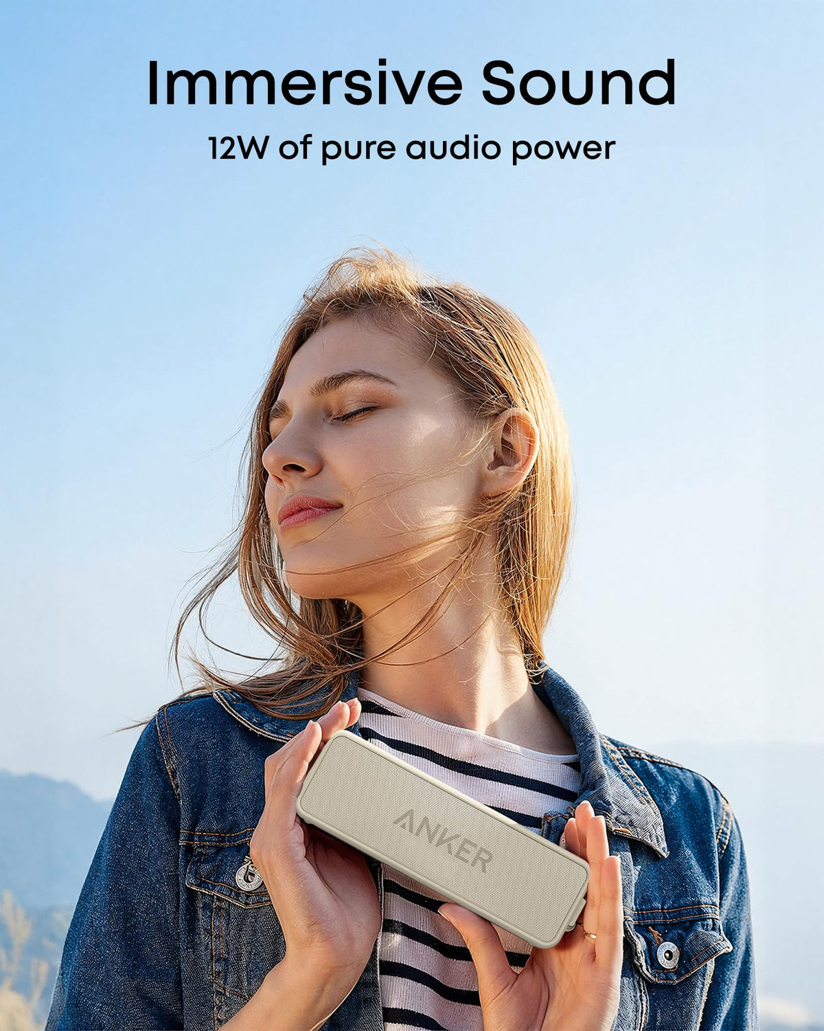 Anker soundcore 2 Portable Bluetooth Speaker, Stereo Sound, IPX7