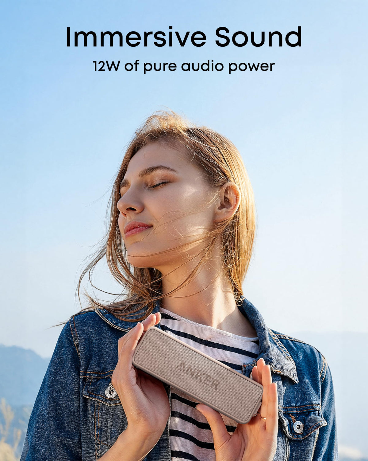 Anker soundcore 2 Portable Bluetooth Speaker, Stereo Sound, IPX7