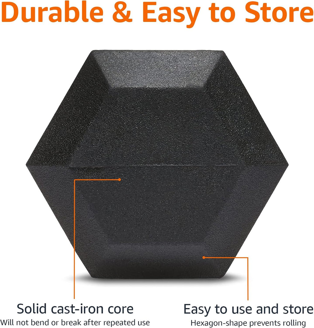 Amazon Basics Rubber Hex Dumbbell Hand Weight