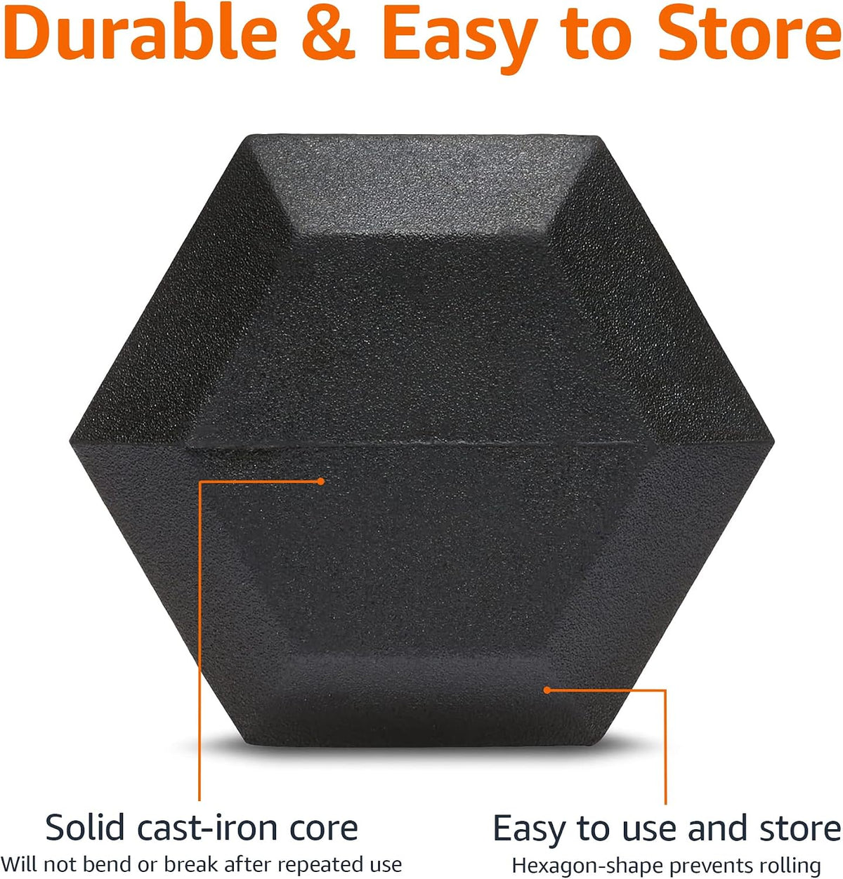 Amazon Basics Rubber Hex Dumbbell Hand Weight