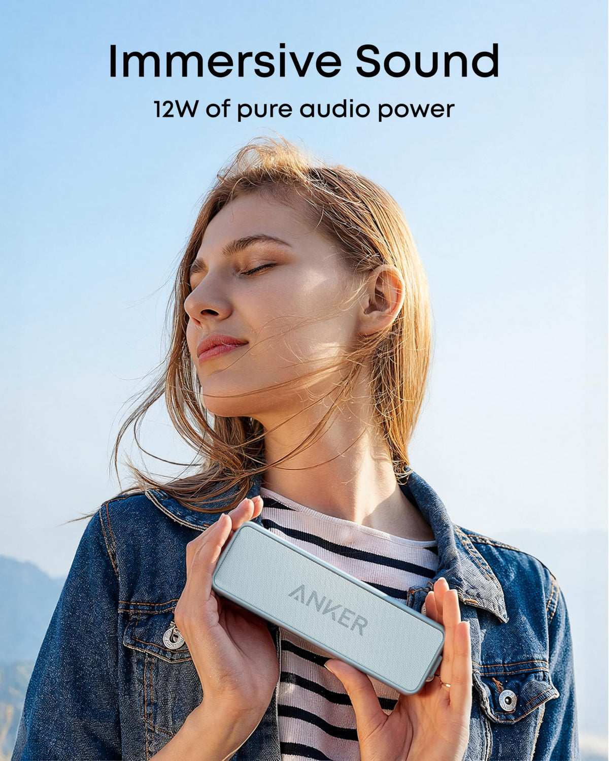 Anker soundcore 2 Portable Bluetooth Speaker, Stereo Sound, IPX7