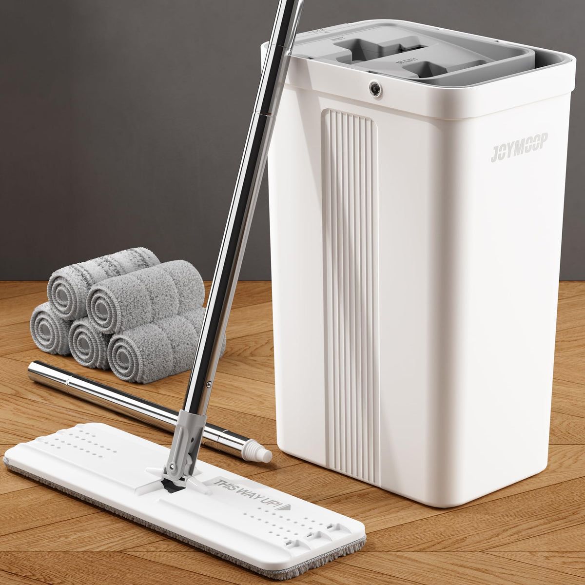 White Flat Mop and Bucket Set
