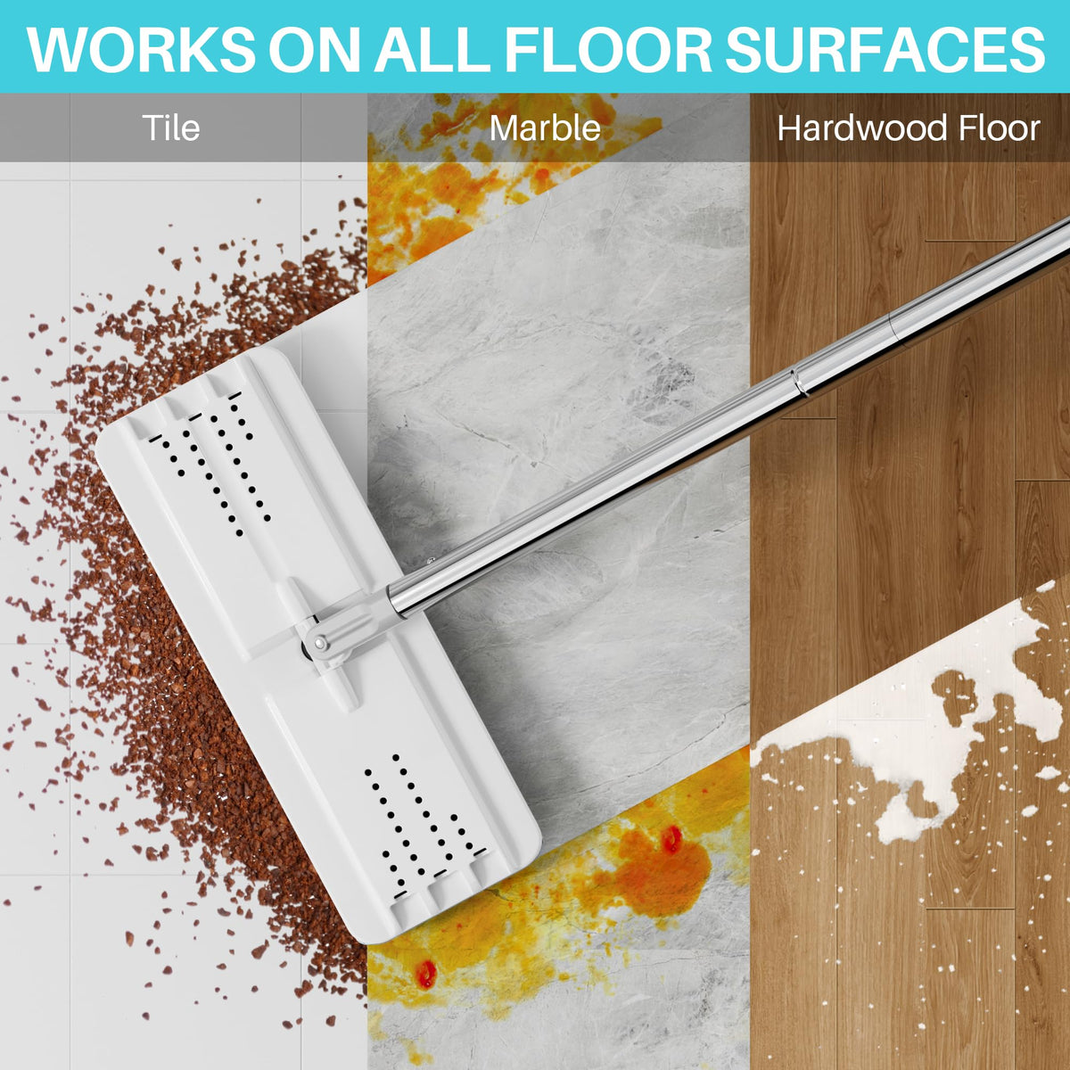 White Flat Mop and Bucket Set