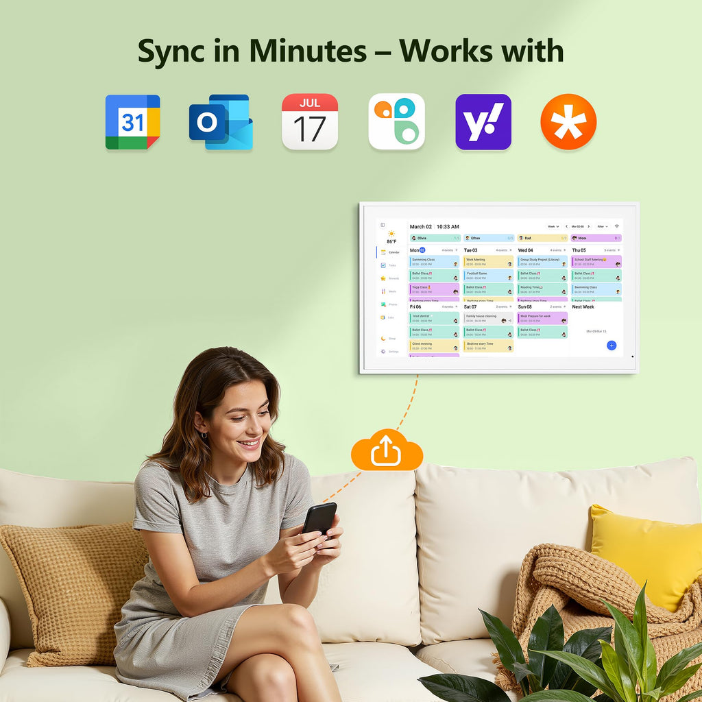 Digital Calendar, 15.6 Inch Smart Touchscreen Interactive Display