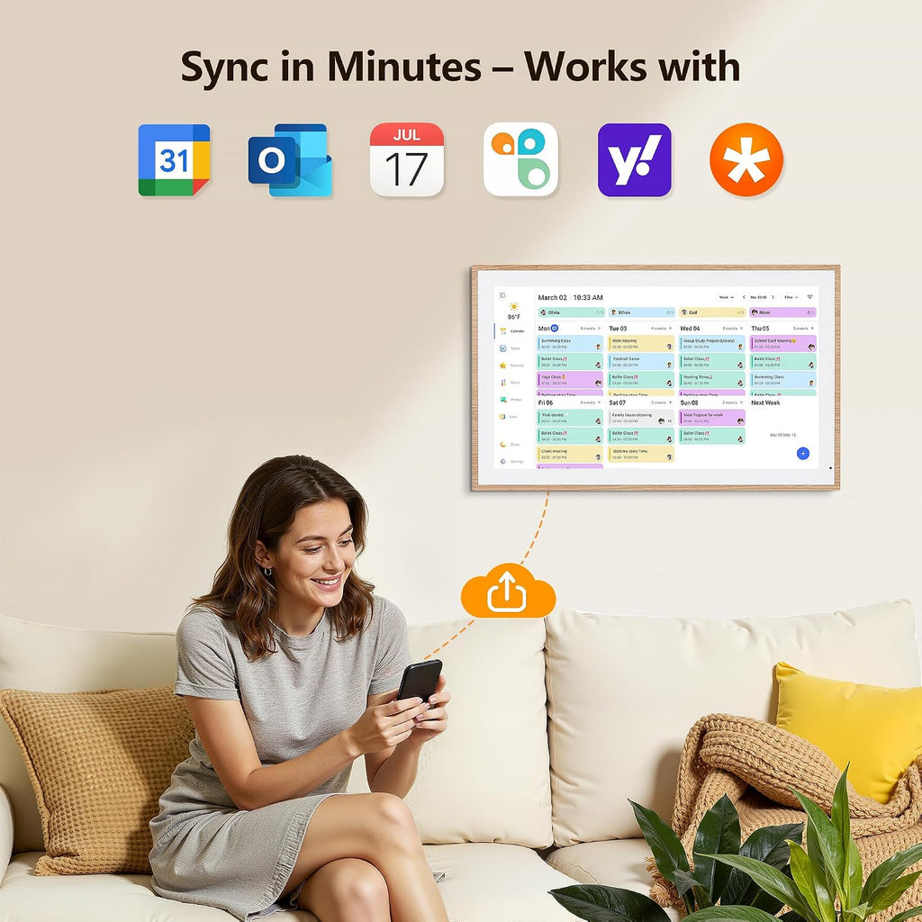 Digital Calendar, 15.6 Inch Smart Touchscreen Interactive Display