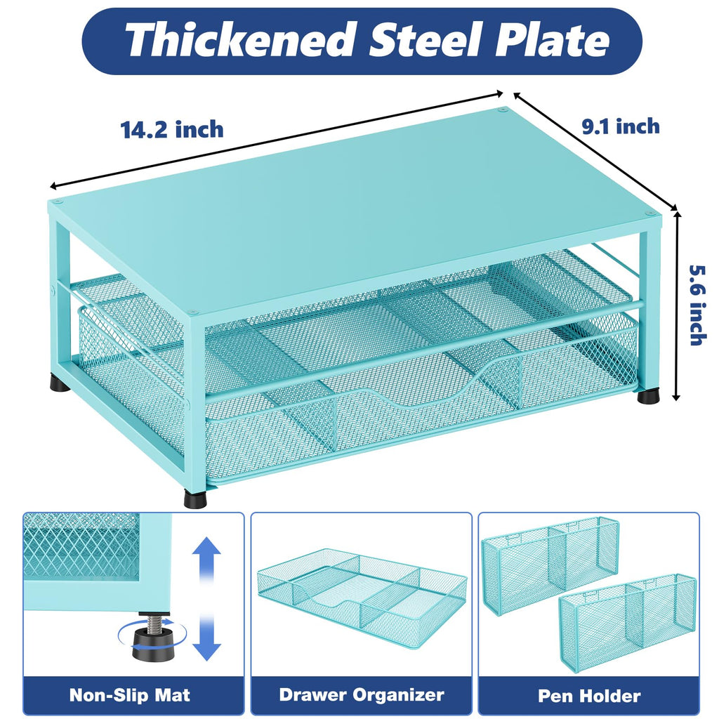 Desk Organizer and Accessories, 2-Tier Computer Monitor Stand Black