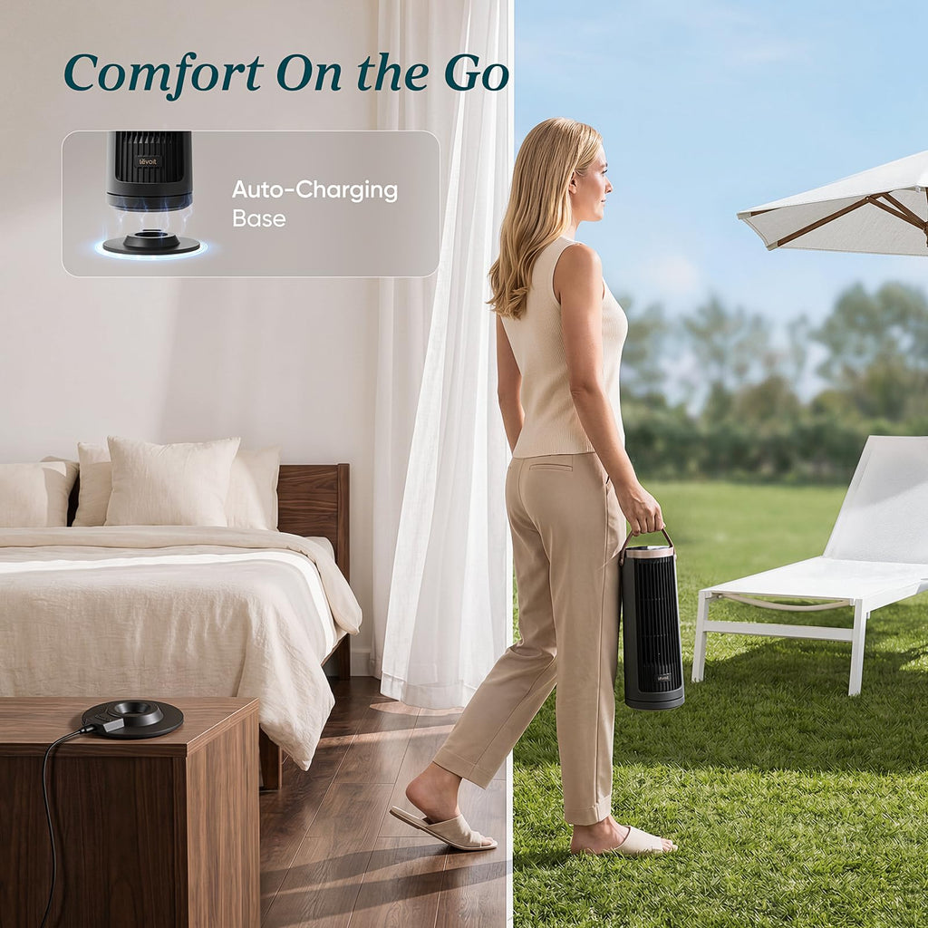 Levoit Tower Fan for Bedroom, Standing Fan with 36”-47” Adjustable Height