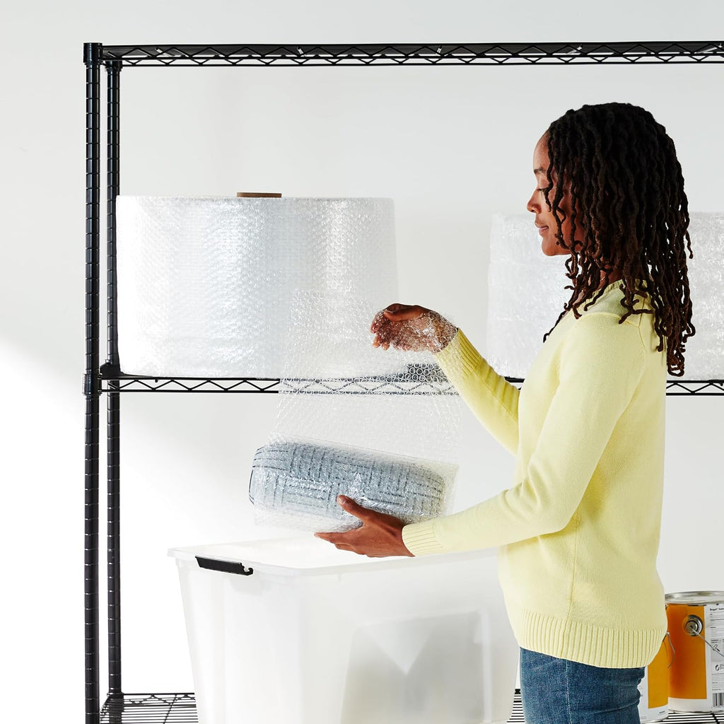 Amazon Basics Bubble Wrap | 12-inch x 175-ft Long Roll | Small 3/16" | Clear