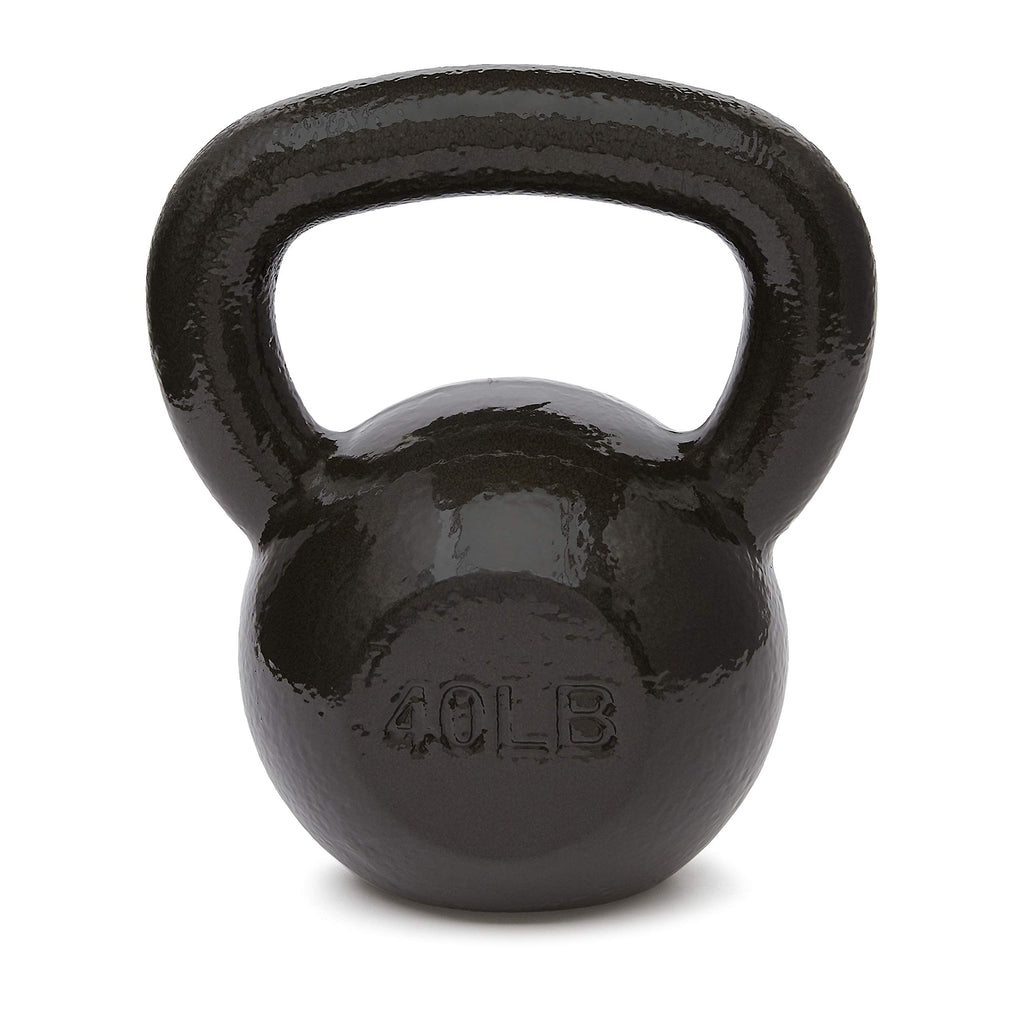 Amazon Basics Cast Iron Kettlebell for Strength Training | Black | 10lbs - 60lbs