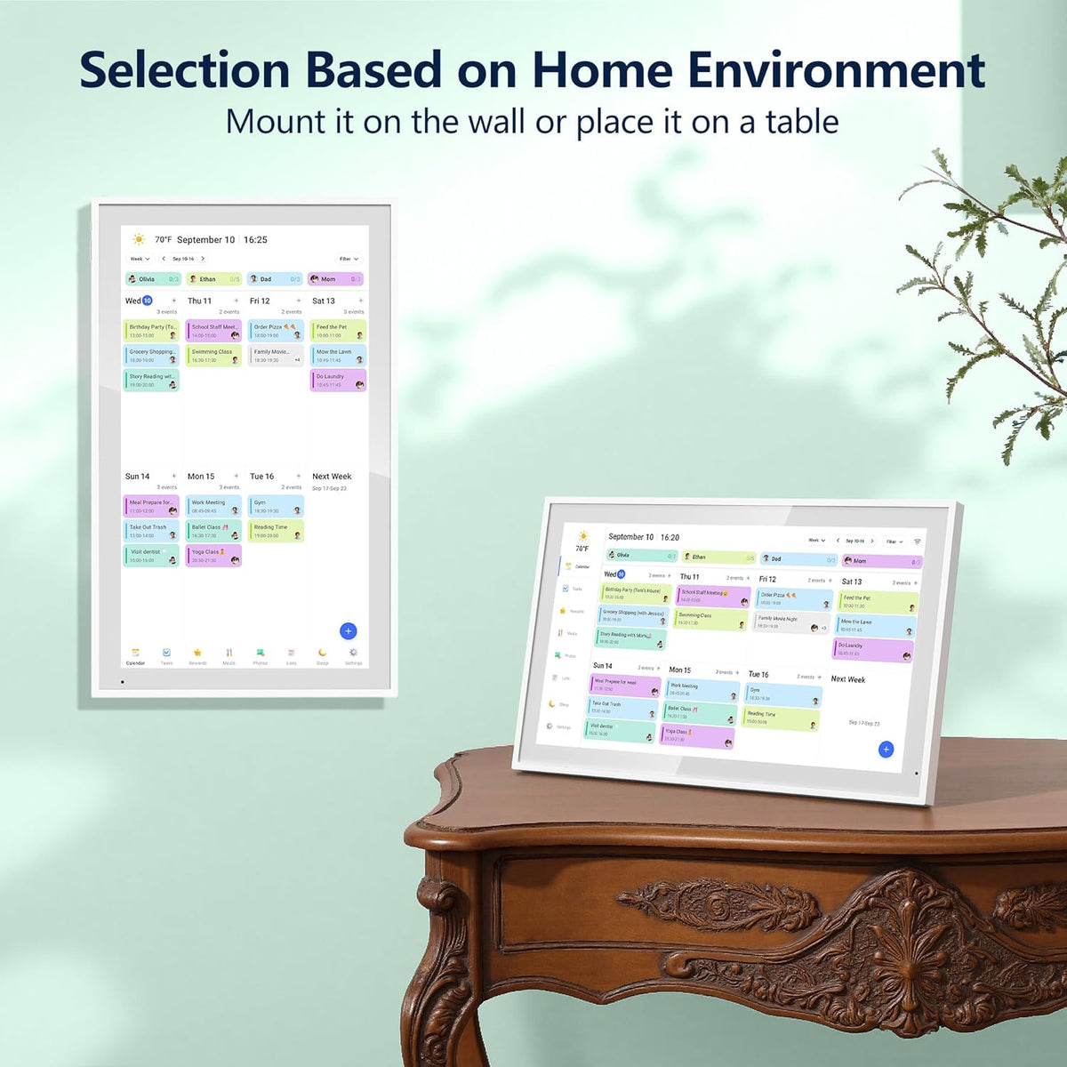 Digital Calendar, 21.5 Inch Touchscreen Display