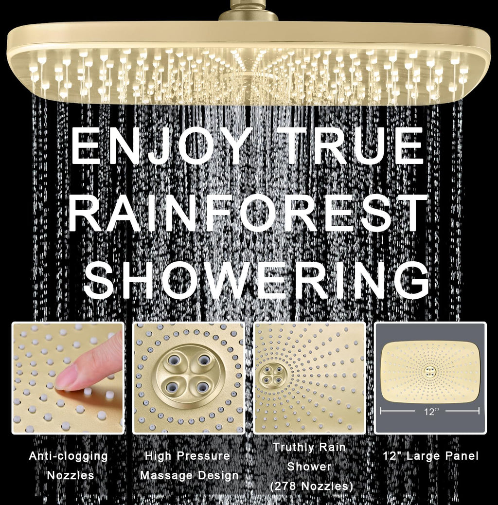 Shower Head with Rainfall Patter | Handheld Showerhead | Black | 1.8GPM