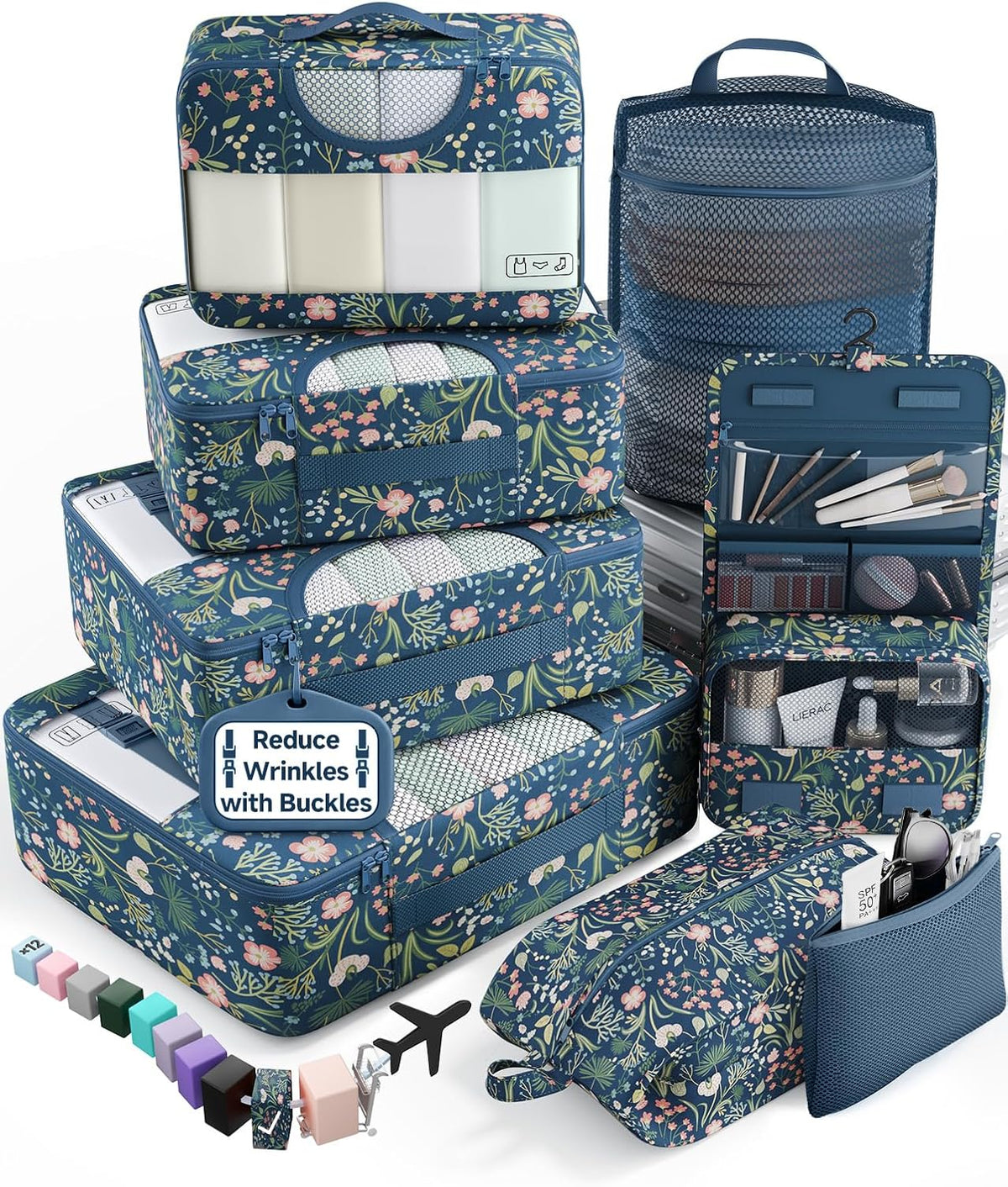 10 Set/8 Set Packing Cubes for Travel Essentials | Anti-Wrinkle Buckle