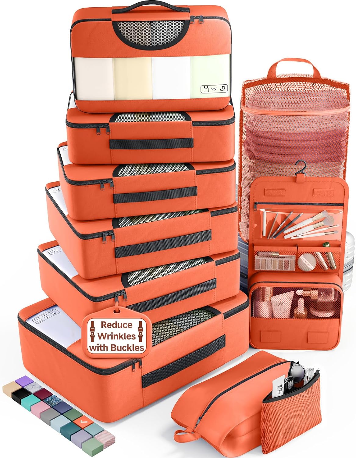 10 Set/8 Set Packing Cubes for Travel Essentials | Anti-Wrinkle Buckle