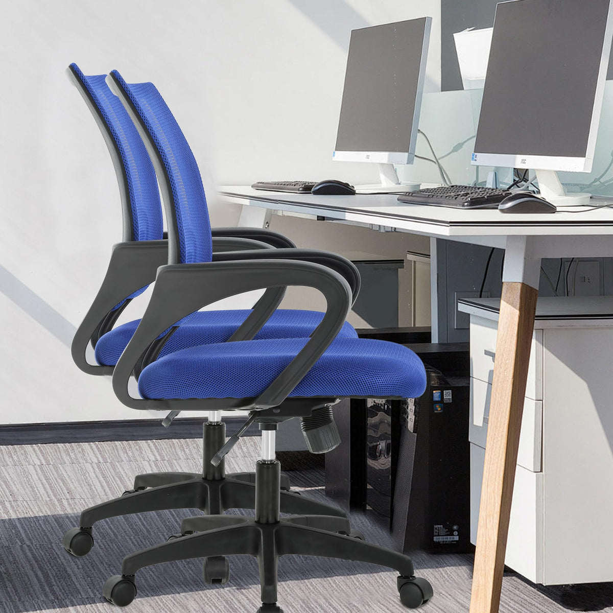 Ergonomic Office Chair | Mid-Back Swivel Desk Chair | with Lumbar Support