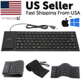 Waterproof Silicone Keyboard Foldable Flexible USB Dust & Dirtproof