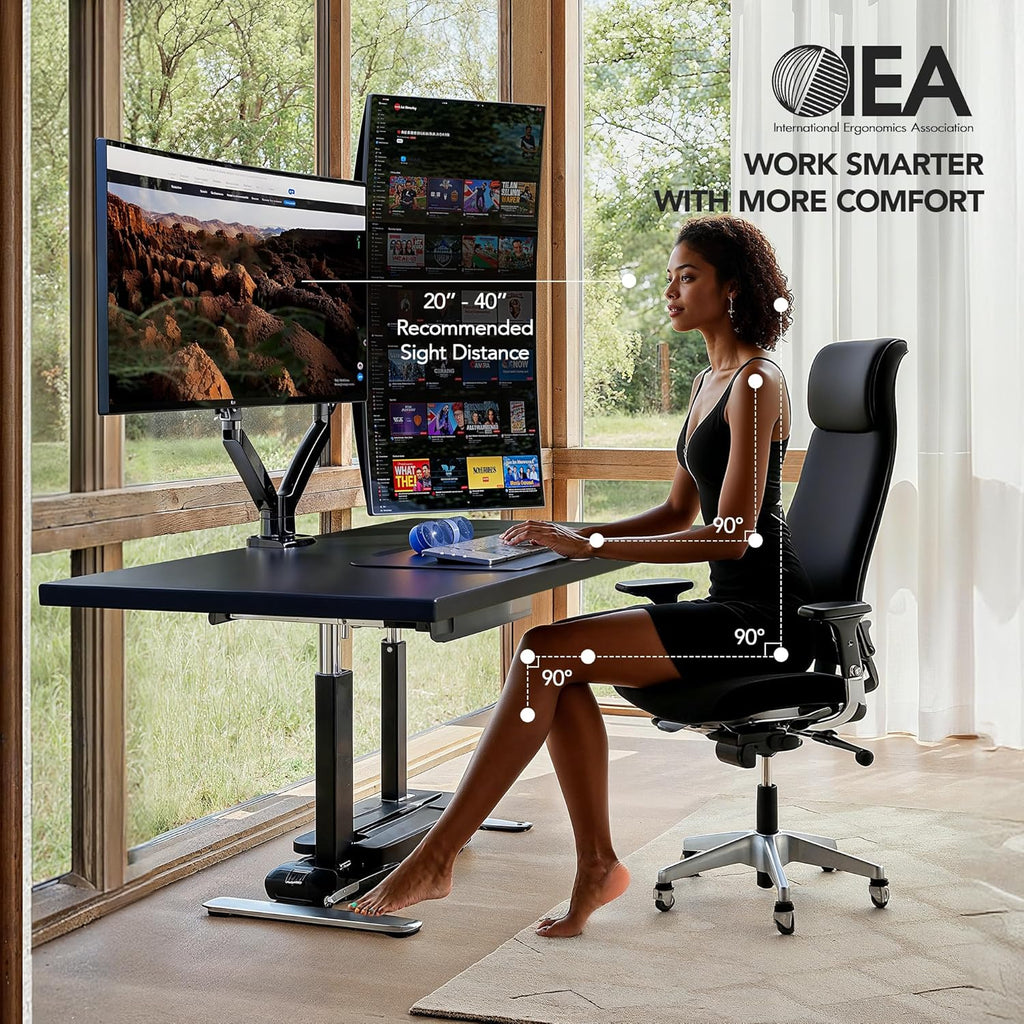 Dual Monitor Stand for 13″–40″, Premium Dual Monitor Mount with USB,