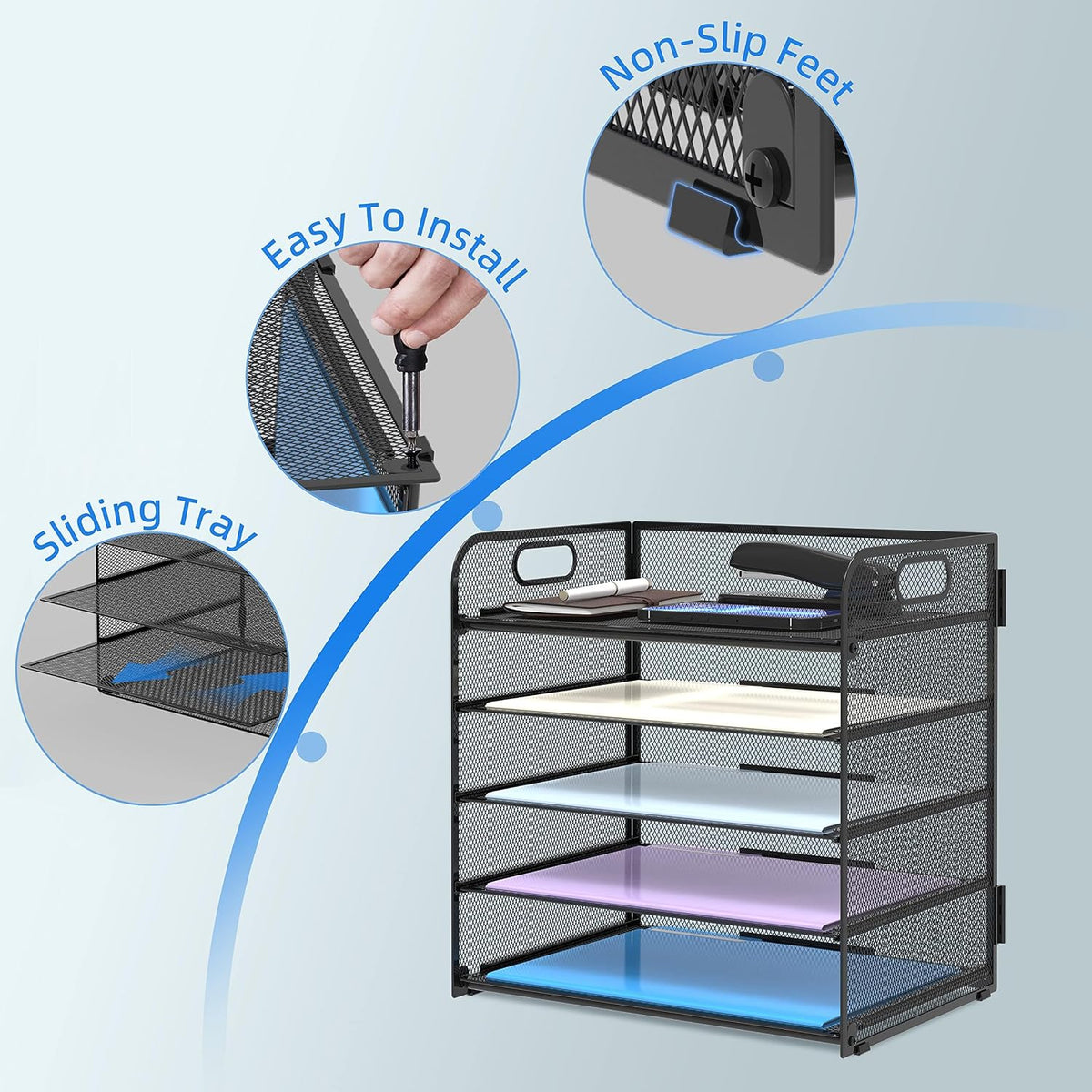 Supeasy 2 Pack 5-Tier Desk Organizer
