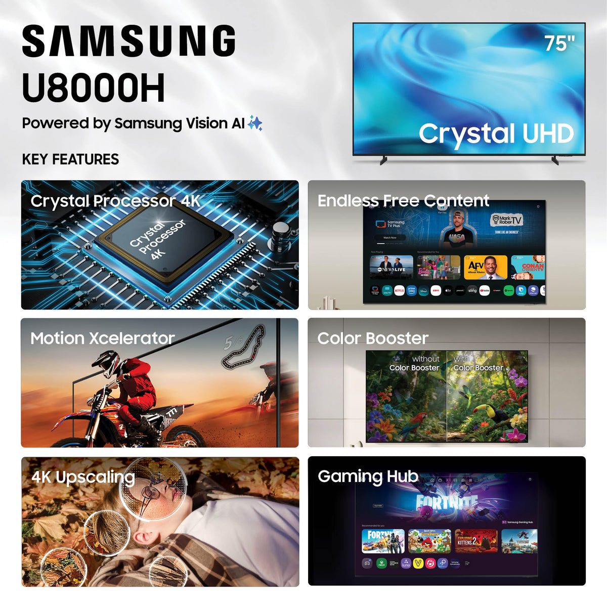 Samsung 50-Inch Class U8000H Series Crystal UHD, 4K, Smart TV, 2026