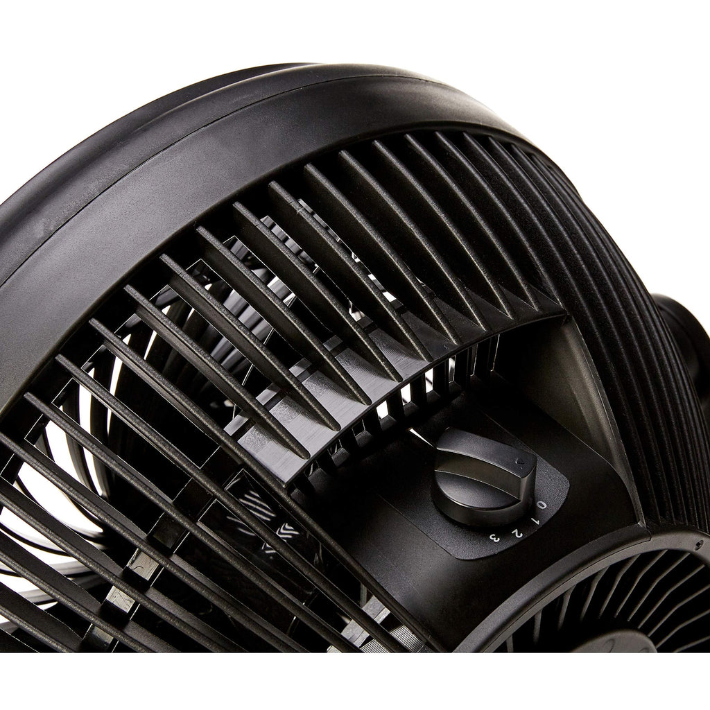 Amazon Basics Air Circulator Desk Fan for Bedroom, Home and Office, 90-Degree Tilt Head, 3 Speed Settings, Cooling, 35 Watts, Black, 11.1"W x 6.3"D x 10.9"H