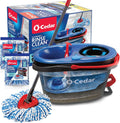 O-Cedar RinseClean Clean Water Spin Mop and Bucket System + 2 Extra Mop Heads | Clean with Clean Water | Removes 99% of Bacteria