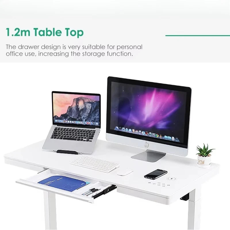 Electric Height Adjustable Desk Ergonomic Office Stand Desk with Drawer for Modern Furniture Table