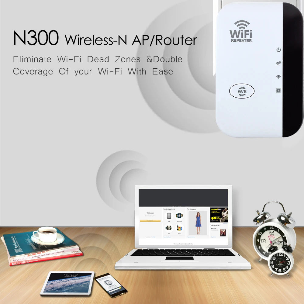 FENVI 300Mbps Wireless WIFI Repeater Signal Extender Boost Network