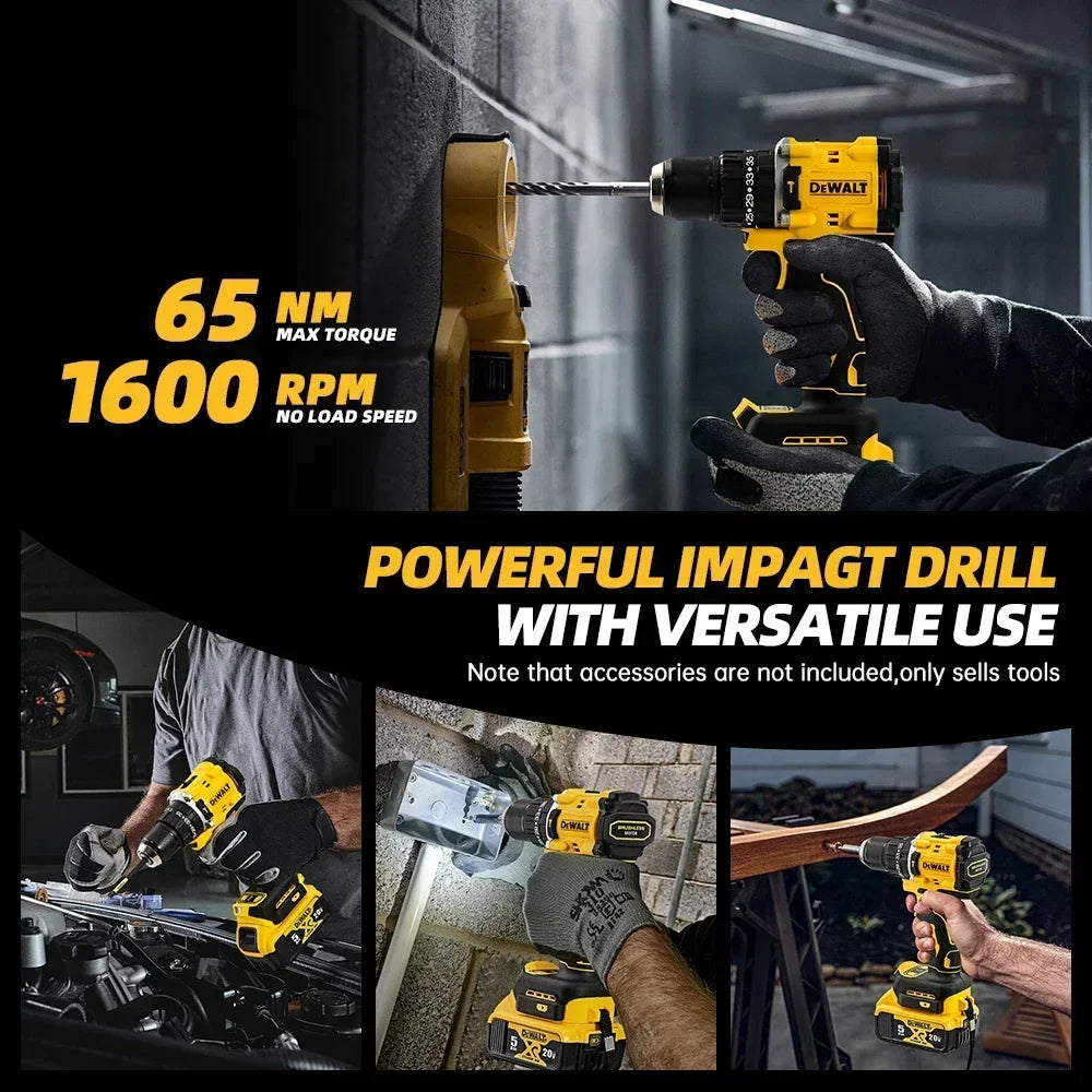 DEWALT 805 20V Brushless Wireless Drill Power Tool has precise speed and torque, rich functions, and can meet a variety of needs