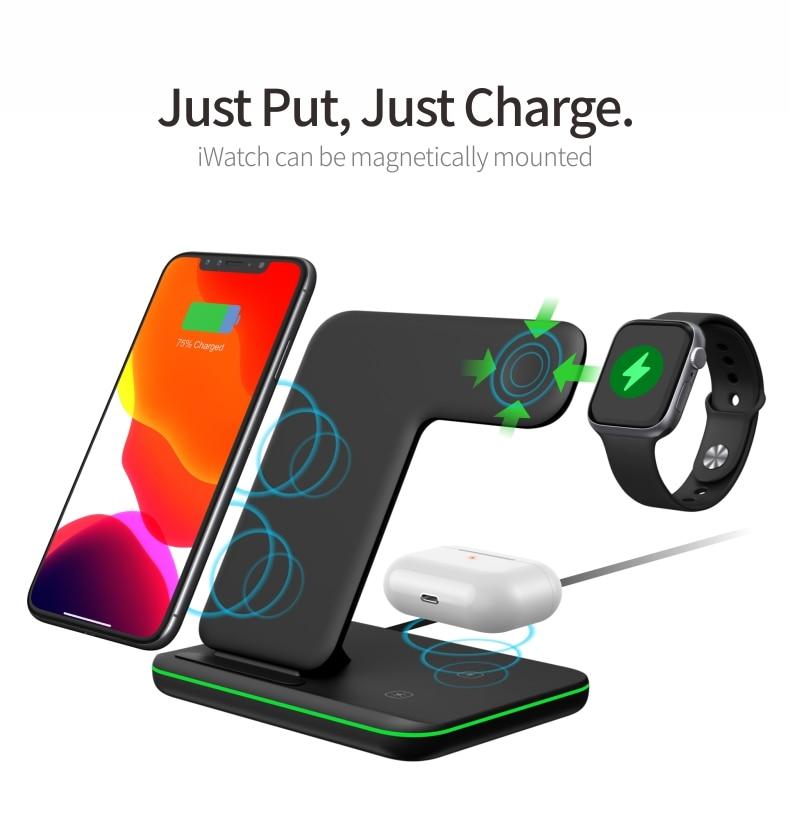 Ninja 15W 3 in 1 Fast Wireless Charging Station for Phones