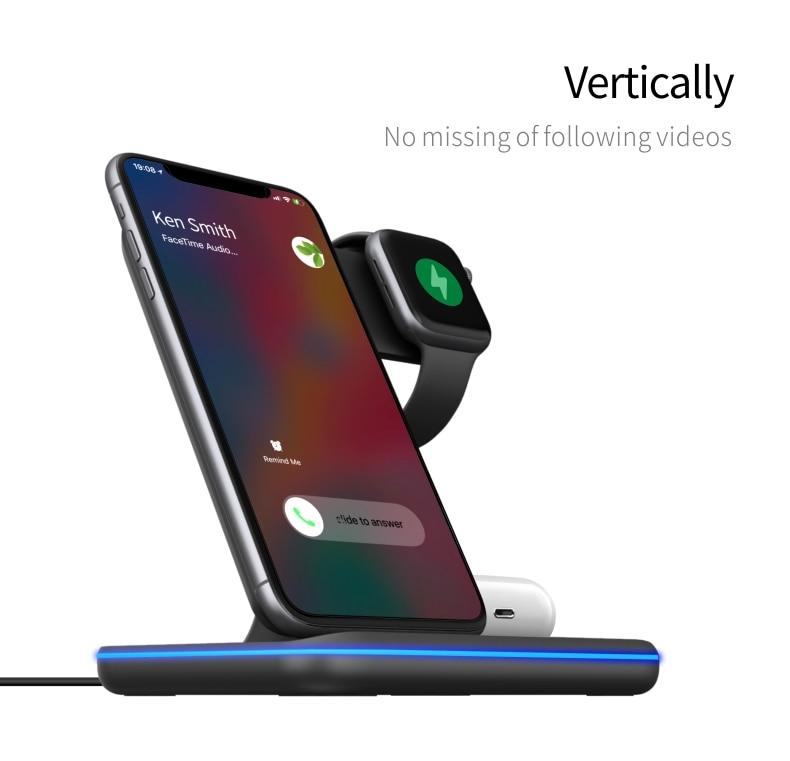 Ninja 15W 3 in 1 Fast Wireless Charging Station for Phones