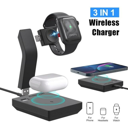 Ninja 15W 3 in 1 Fast Wireless Charging Station for Phones